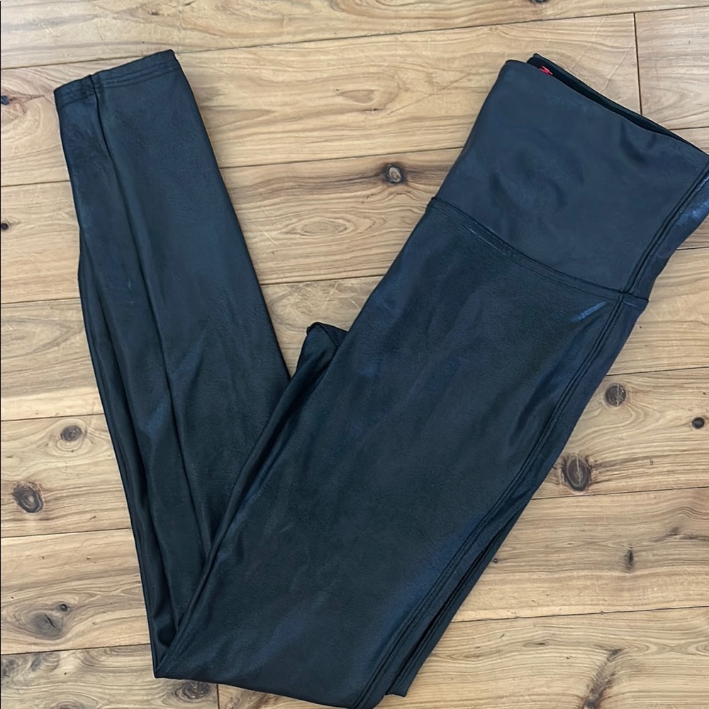 Spanx leggings size medium gray shimmer full length